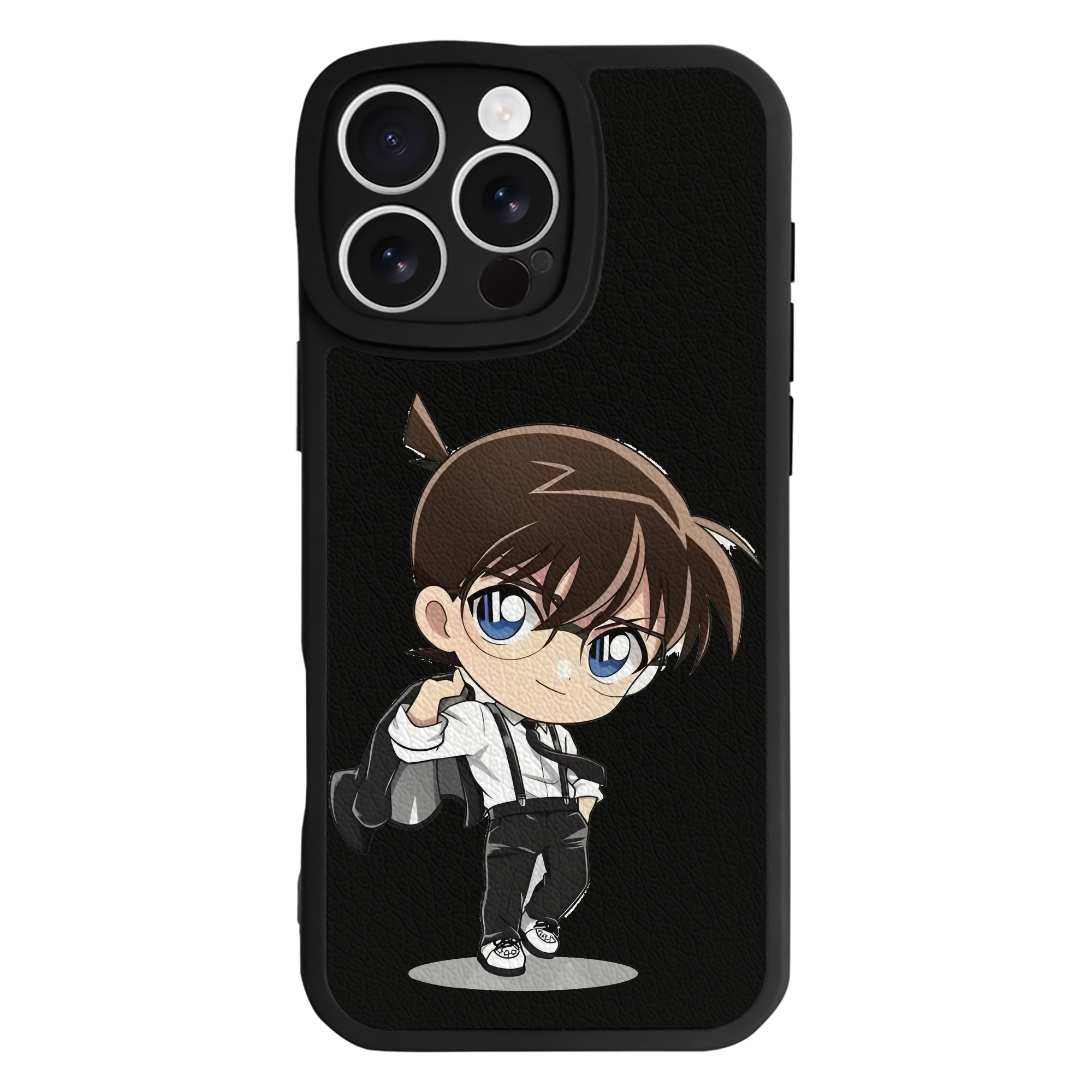 （画像用） 名探偵コナン 江戸川 コナン Detective Conan Conan Edogawa 【iPhone 16シリーズ対応】シリコンスマホケース（レザー調） 材質：シリコン